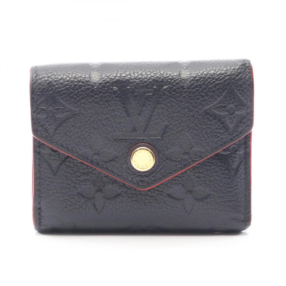 Louis Vuitton Portefeuille Zoe Trifold Wallet Leather Monogram Navy Blue